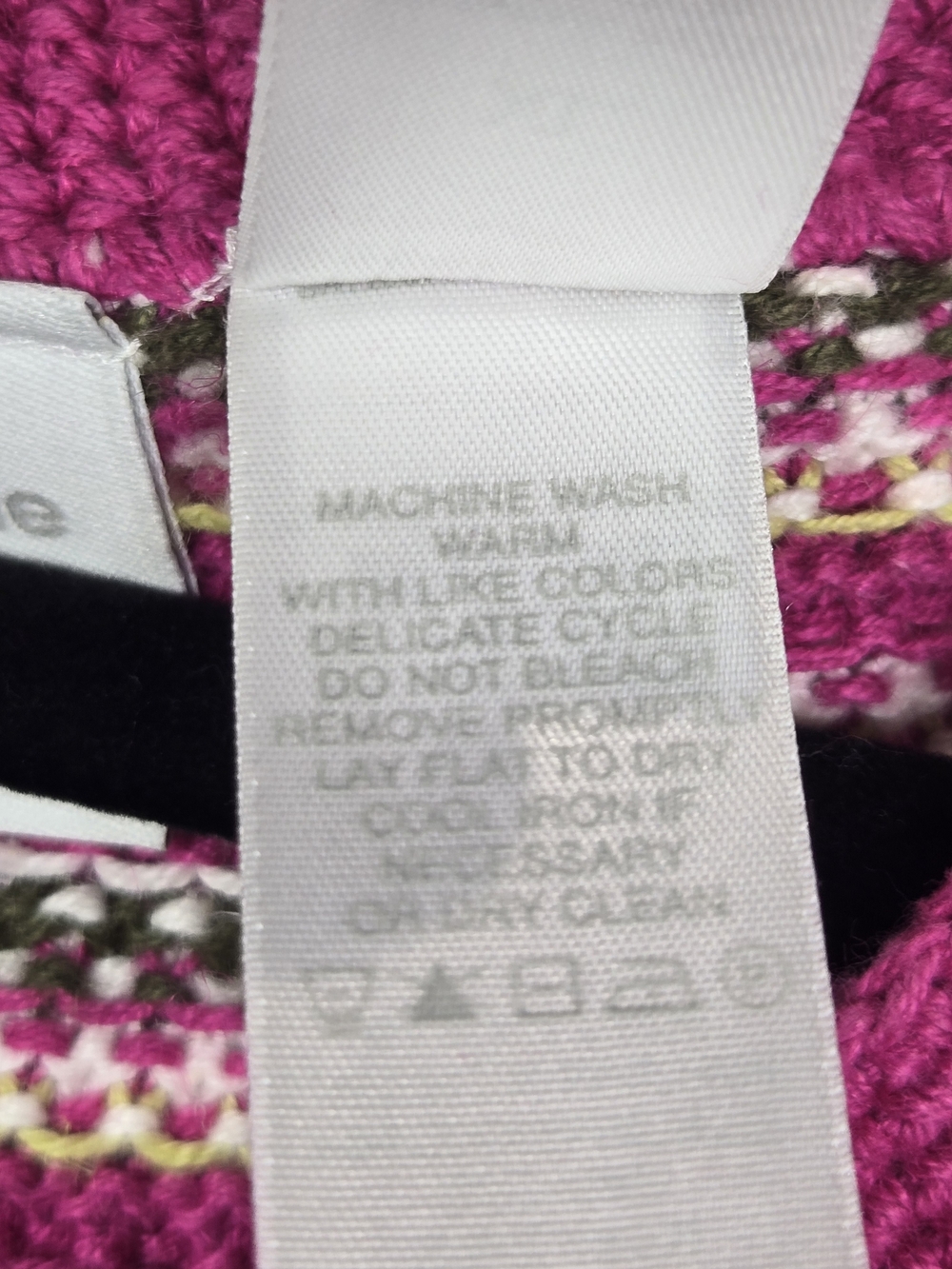 Liz Claiborne Liz Sport Linen Cotton Crochet Knit Tank Top Pink Striped XL Boho - Picture 5 of 7